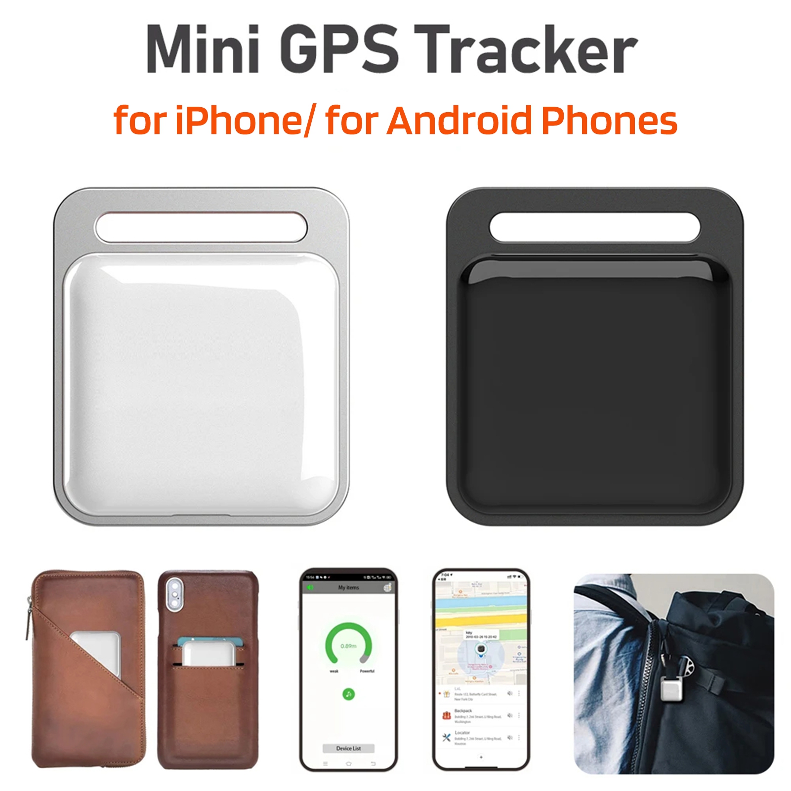 Dujiujun Wireless Mini GPS Tracker Anti-lost Alarm Key Child Bag Wallet Finder APP GPS Record Smart Tag Bluetooth-compatible Tracking Device for iPhone for Android Phones